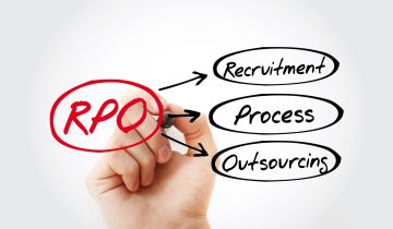 RPO - Recruitment Process Outsourcing acronym with marker, concept background